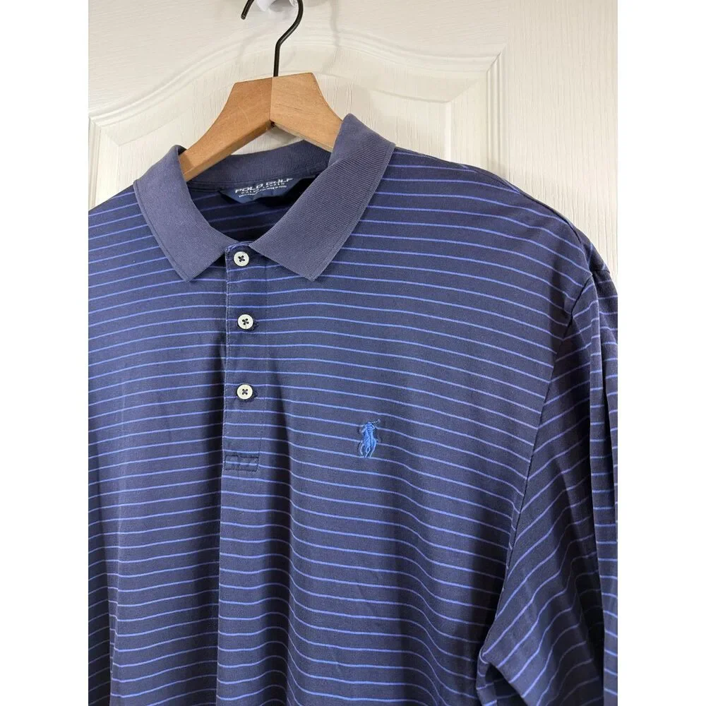 Ralph Lauren Polo Golf Pima Cotton Navy Blue Polo Shirt - Size L - ***FLAWS***